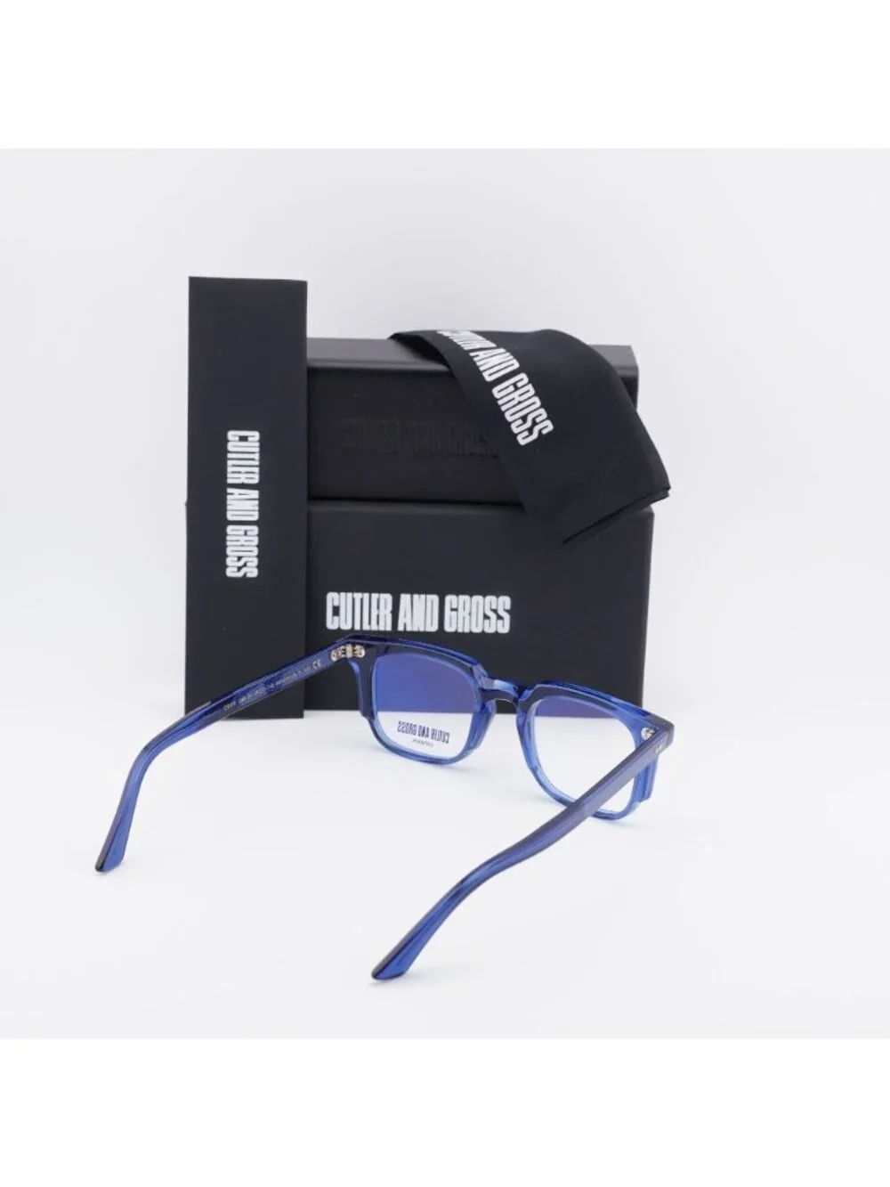 Cutler and Gross CGOP138249 004 Eyeglasses Blue 49mm Square Frame